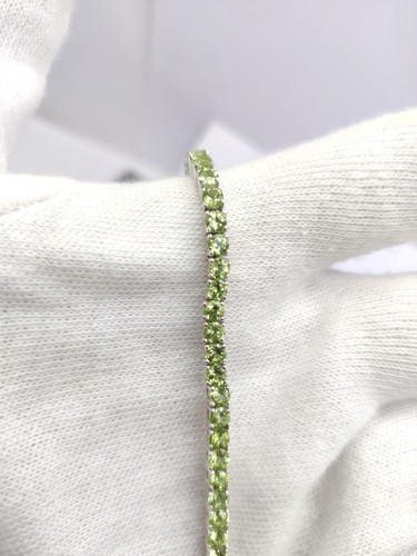 Natural Moissanite, Peridot & Amethyst, Tennis Bracelet, Fine Silver Jewellery. - Picture 24 of 34