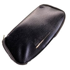 Vintage Leather Camera Lens Filter Case Holds 4 Zipper Good 7"x4" Unbranded Nice