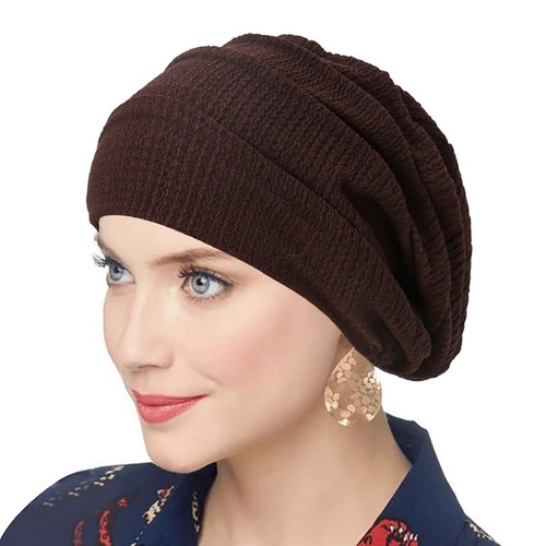 Women Ladies Slouchy Beanie Hat Turban Headwear Hairband Stretch Headwrap Cap - Picture 12 of 14