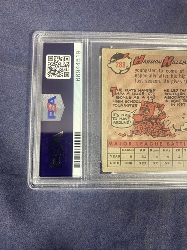 1958 Topps Harmon Killebrew #288 PSA 3 (MK) - Picture 6 of 6