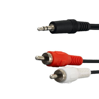 6'' in-50 ft Audio AUX 3.5mm to RCA RW Red White M/M Audio Stereo Y Cable Adapter