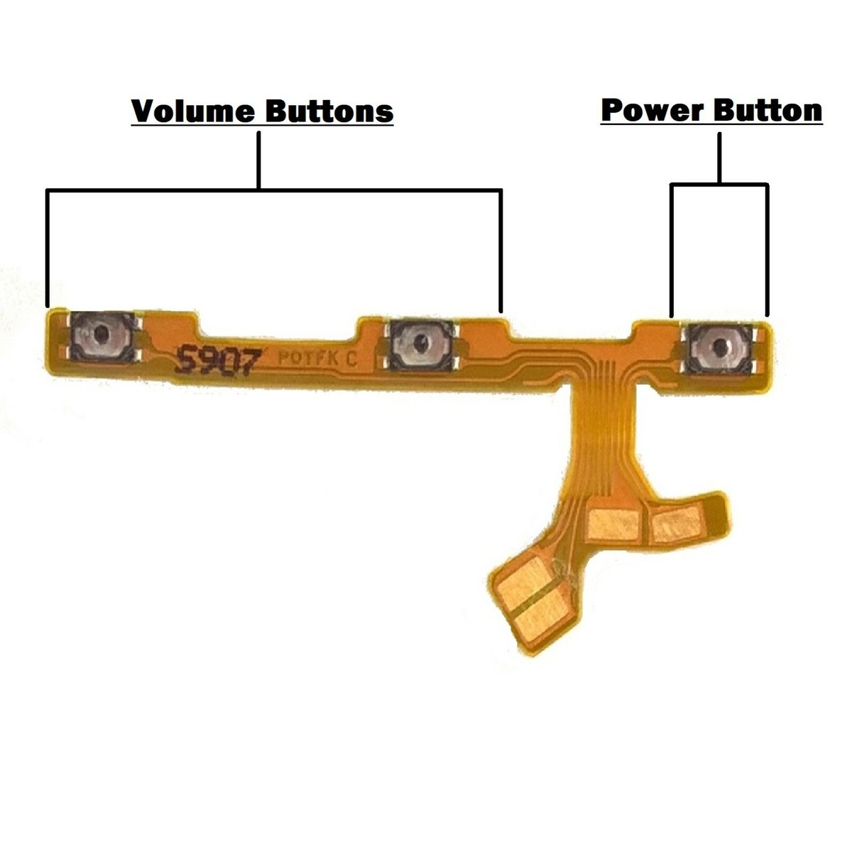 Bouton Power/volume Pour Huawei P Smart 2019 - Modèle POT-LX1 - Noir - 100% Original - Occasion