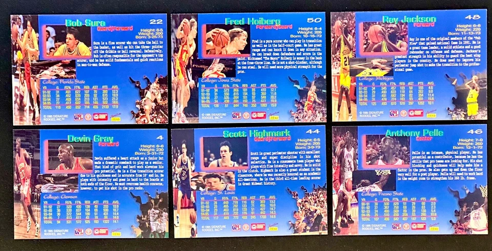 1995 DRAFT DAY CASI NUEVO/COMO NUEVO LOTE DE 6 TARJETAS DE FIRMA AUTÉNTICAS DIFERENTES/7.500-¡MIRA! Foto 2 de 2