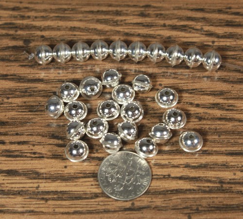 50 Bank Made Perlen Sterlingsilber groß 7 mm mit erhöhter Naht Menge 50 - Bild 3 von 7