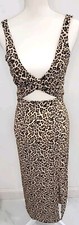 ASOS DESIGN Tall cut out knot front midi dress in leopard print Size 2 NWOT