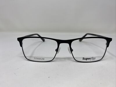 SUPERFLEX EYEGLASSES FRAME SF-1107T M100 55-18-145 BLACK FULL RIM XO45