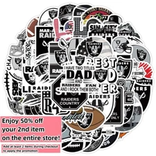 50pcs Waterproof Vinyl Stickers Las Vegas Raiders NFL Football Phone Luggage Car