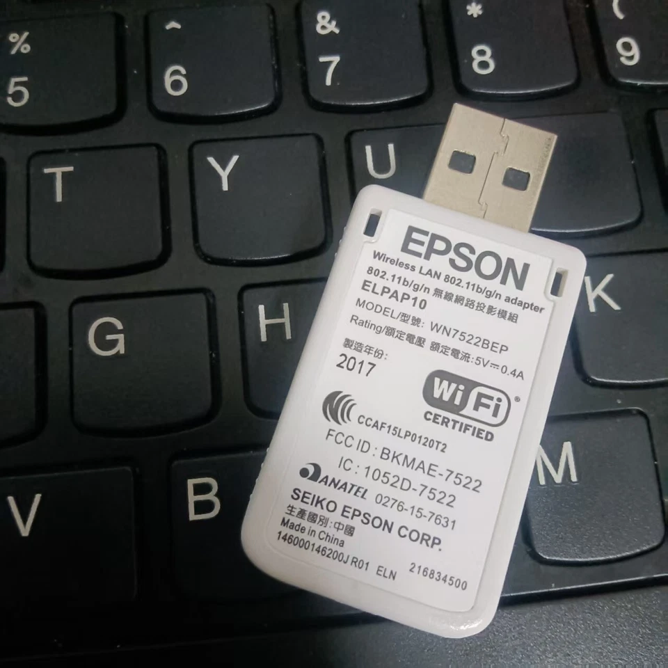 Used ELPAP10 Wireless LAN Card USB Wi-Fi Adapter WN7522BEP FOR EPSON - Image 2 of 4