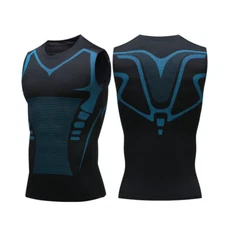 Hot New Men's Vitaboost Compression Shirt Version Ionic Shaping Sleeveless Vest