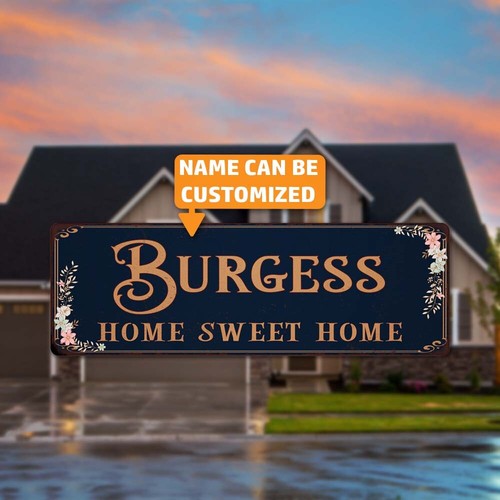 Personalized Home Sweet Home Victorian Family Name Metal Sign 106180046001 - Picture 2 of 8