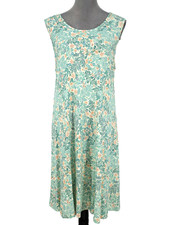 Joie Dress Plus Size 1X Ivory Green Floral Stretch Knit Pockets Sleeveless Beach