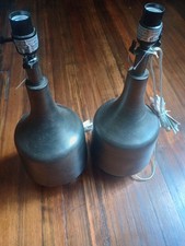 Retro Style Pewter Lamps Set of 2 Table Lamps