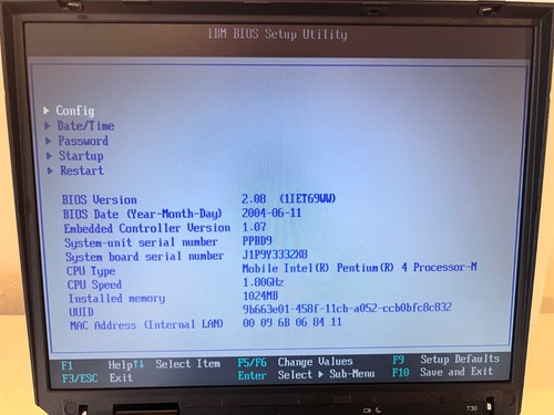 Rare IBM ThinkPad T30 / 1.8 GHz Pentium 4-M / 1024 MB RAM / Both RAM Slots work - Bild 6 von 17