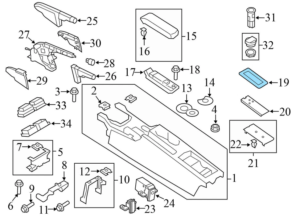 AUDI TT QUATTRO 2007-2015 - Consola central inserto de goma 8J8863416 Foto 3 de 4