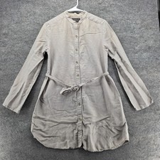 Reformation Dress Womens Small Button Front Long Sleeve Beige