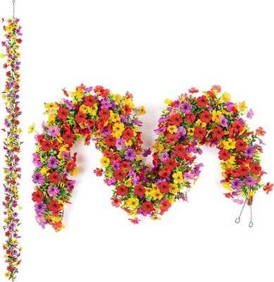 Artificial Flowers Garland Ivy, 4 Pa 5.9 FT Spring Summer Decor UV