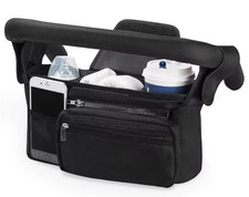 Baby Stroller Organizer Bag Insulated Pockets Large Capacity Diaper Mummy Black