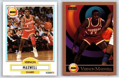 Vernon Maxwell Lot  x2 1990-91 Fleer & Skybox Houston Rockets