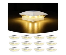 VOLISUN Solar Post Cap Light Outdoor Waterproof 12pack,For3.5x3.5 4x4 5x5 Wood