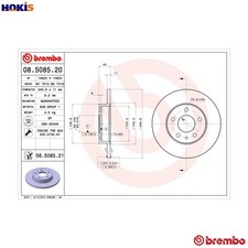 2x BRAKE DISC 08.5085.21 FOR ALFA ROMEO 937 A1.000 2.0L 4cyl SPIDER 3.2L 6cyl