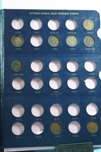 34 Indian Head Pennies in Whitman Album 1859 - 1909