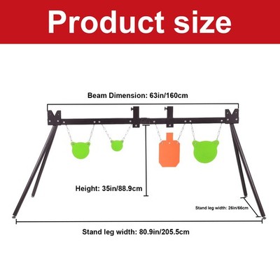AR500 Steel Shooting Target Stand System(Stand,Chains&4''6''8'' Gong+7''x12'' Torso)-
