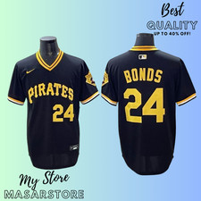 Men's Pittsburgh Pirates #24 Barry Bonds Black Cool Base Stitched Jersey