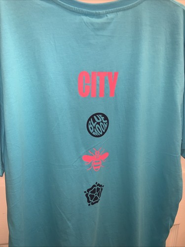 T-shirt uomo blu cielo ispirazione Manchester City taglia XL - Foto 5 di 5