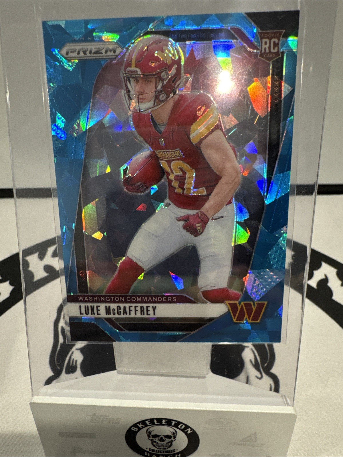 2024 Panini Prizm - Luke McCaffrey #367 Blue Ice Prizm 46/99 (RC)