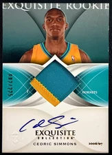CEDRIC SIMMONS 2006-07 UD Exquisite Collection Rookie Patch Autograph 002/225