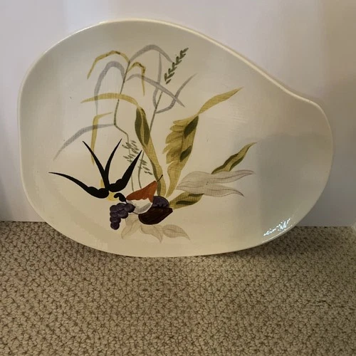 Vtg Red Wing Pottery Capistrano 13.5” Serving Platter Swallow & Fruit