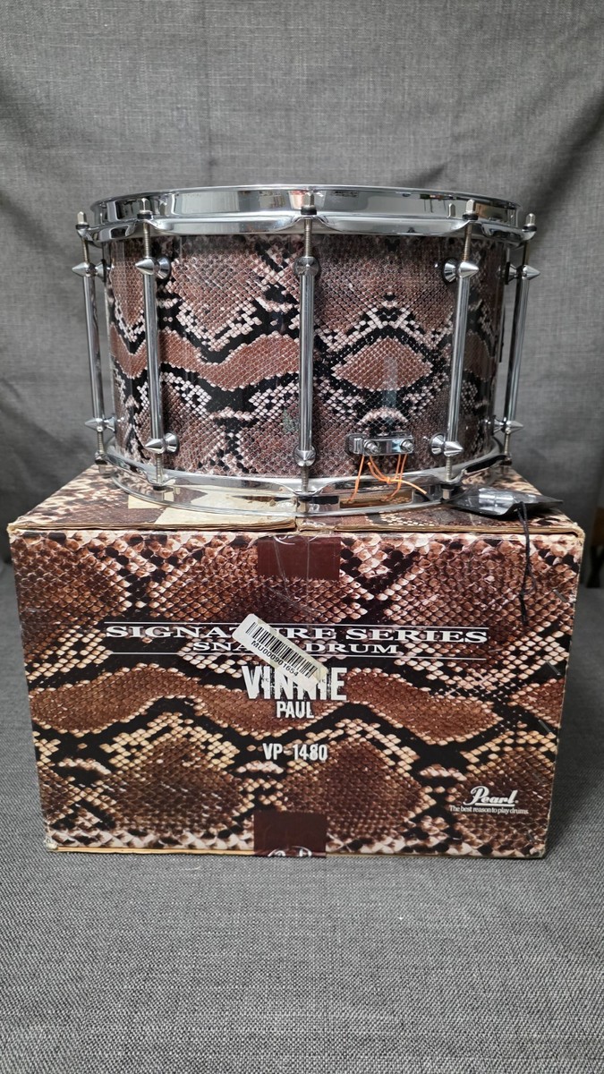 jerseypotteryイギリスハンドペイントヴィンテージボウル Vinnie Paul Signature Series Pearl 14x8 Snare Drum w/ original box