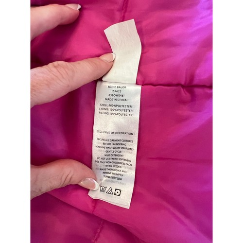 Eddie Bauer Girls Powder Search Hooded Pink Grey 3-1 Ski Snow Jacket Size S 7/8 - Picture 4 of 7