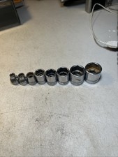 SNAP ON - Lot Of 8 Shallow Sockets Partial Set 3/8 SNAP ON - Lot Of 8 Shallow Sockets Partial Set 3/8
