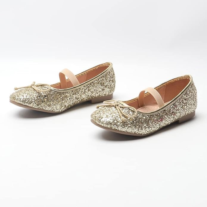 Niñas Niños Mary Jane Plano Brillo Princesa Boda Fiesta Zapatos con Banda Elástica