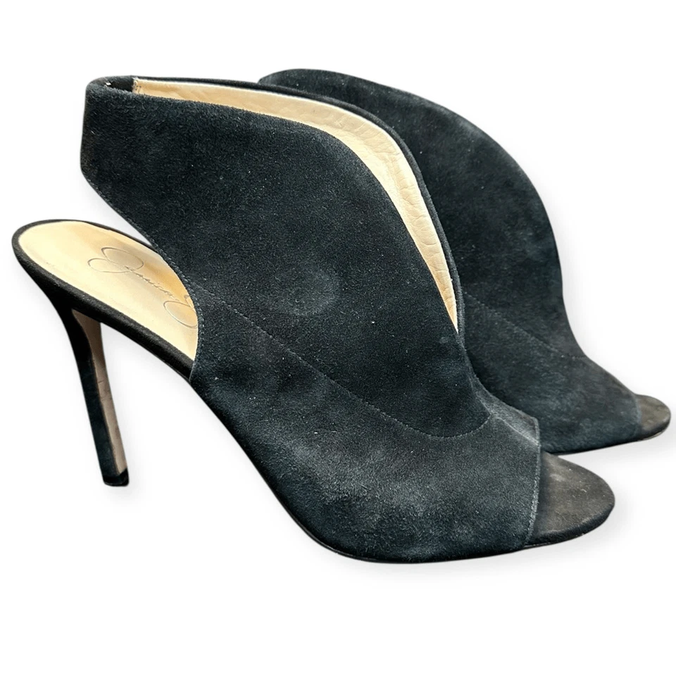 Mulas de aguja Jessica Simpson negras Javrey Peep Toe para mujer talla 9,5 M Foto 4 de 4