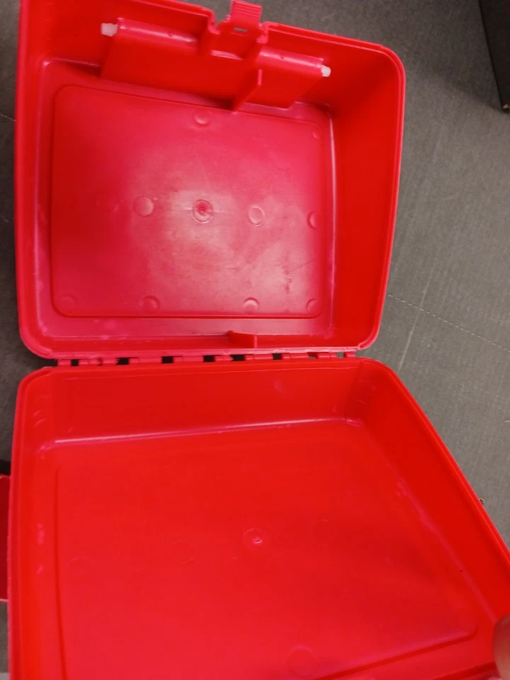 Fiambrera roja de plástico vintage 1990 TMNT Teenage Mutant Ninja Turtles con termo Foto 3 de 4