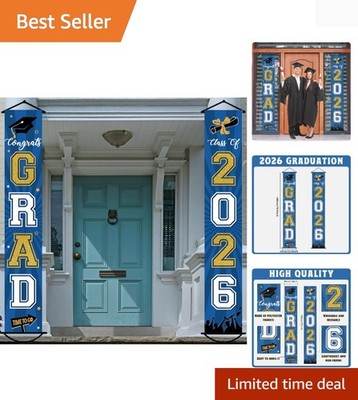 Fade Resistant Class of 2026 Banner - Stunning Graduation Decorations