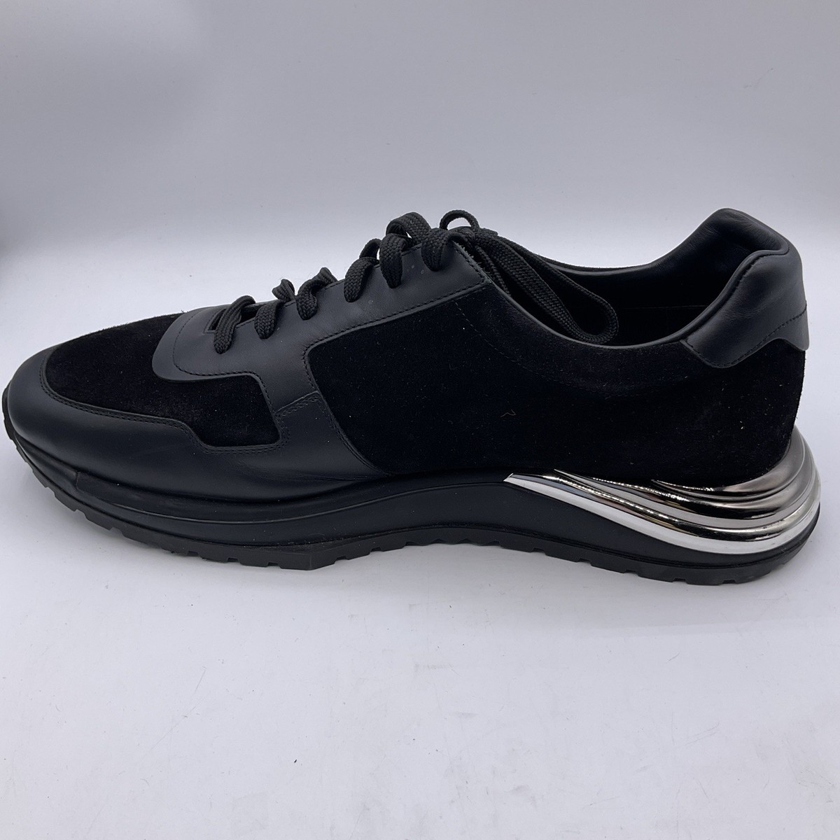 Salvatore Ferragamo Brooklyn 717045 Nero Buc Suede Calf Men's Size