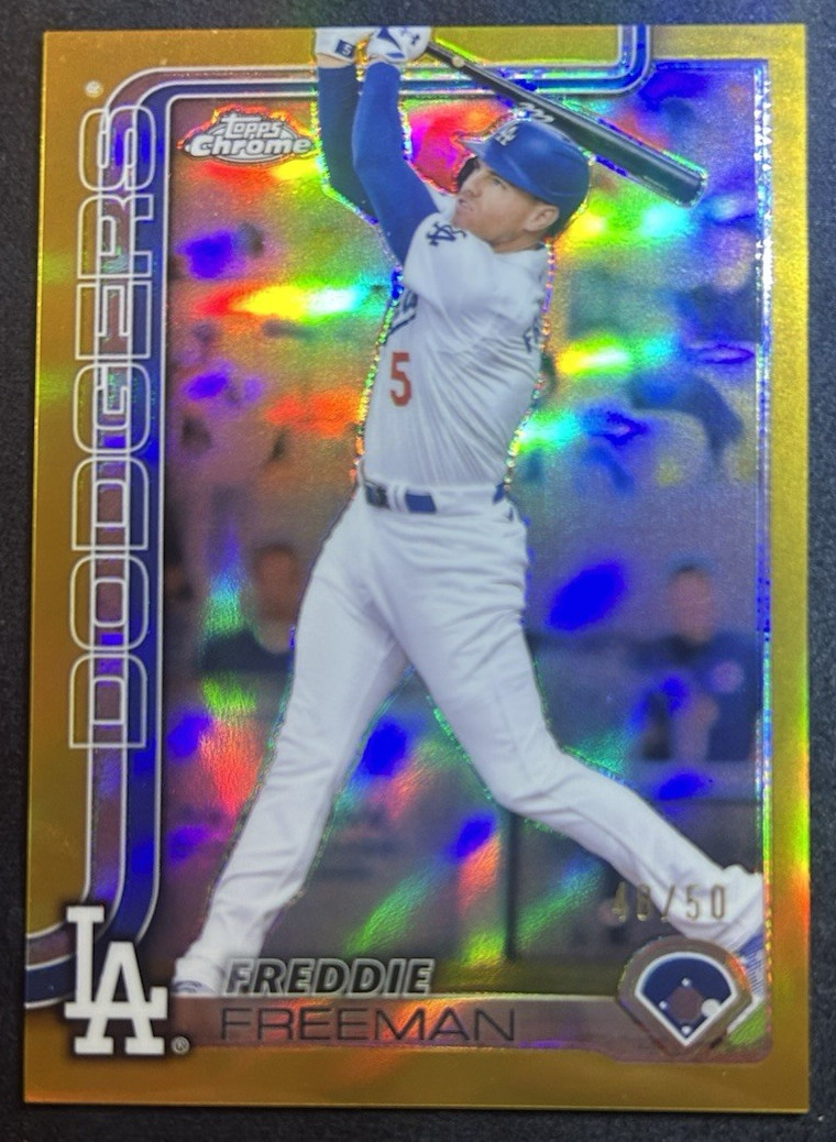2025 Topps Chrome Freddie Freeman True Gold Refractor /50 #23