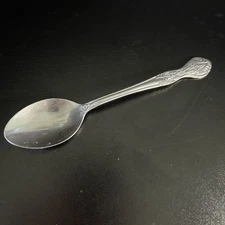 FLOWER & SCROLL 5 O'CLOCK SPOON BY NATIONAL STAINLESS KOREA TEASPOON