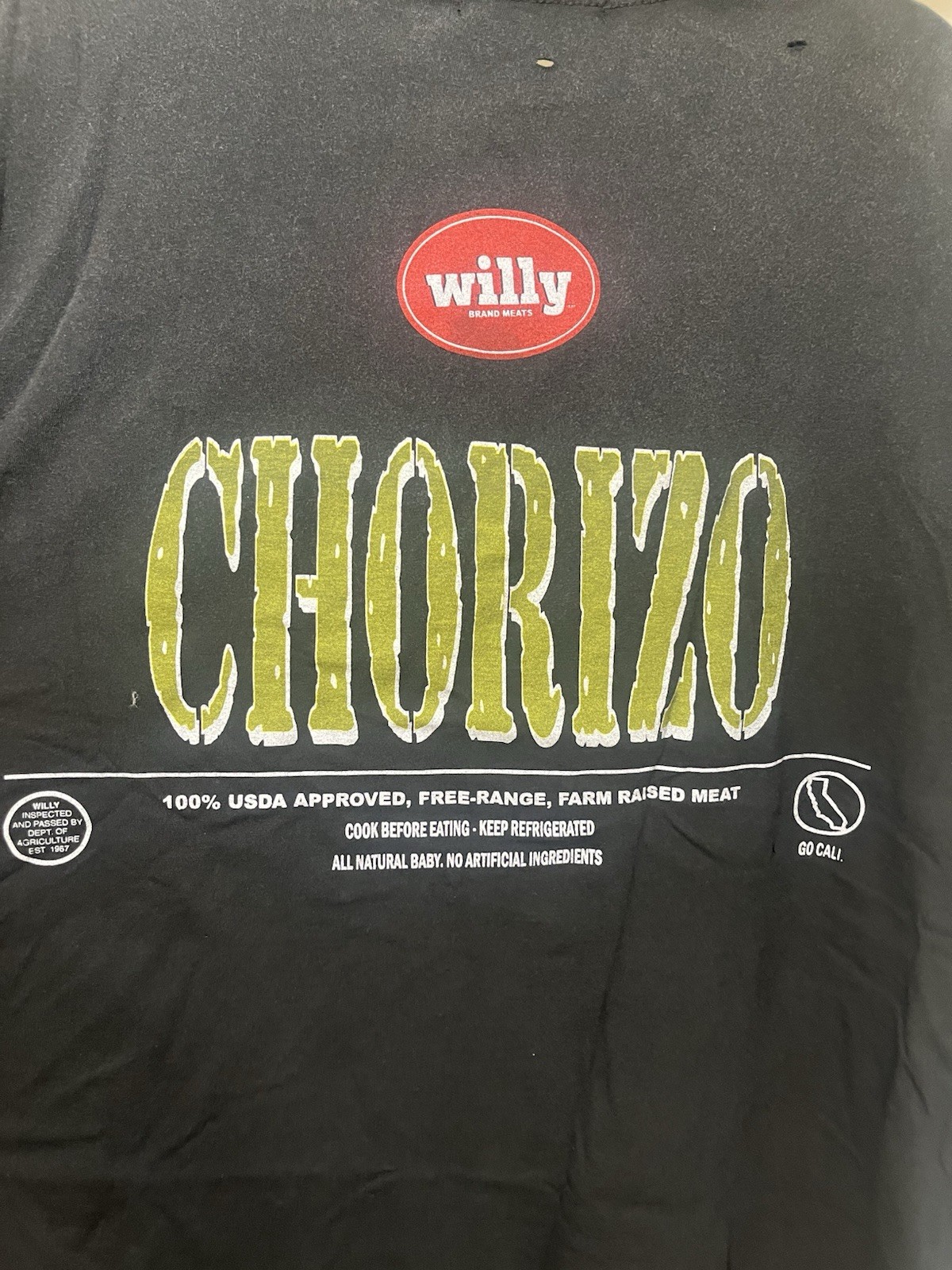 Willy Chavarria Men's Chorizo Destroyed Easy Tee Size M In Washed Black image 6
