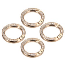 Spring O Ring Buckles Clips, 4Pcs 1.38" Spring Snap Clip Hook for DIY Bag, Gold