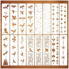 Border Stencils for Painting Moon Star Dragon Book Edge large, white