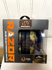 Walker's Razor Slim Electronic Earmuffs Veil Camo K2 Hearing Protection Range