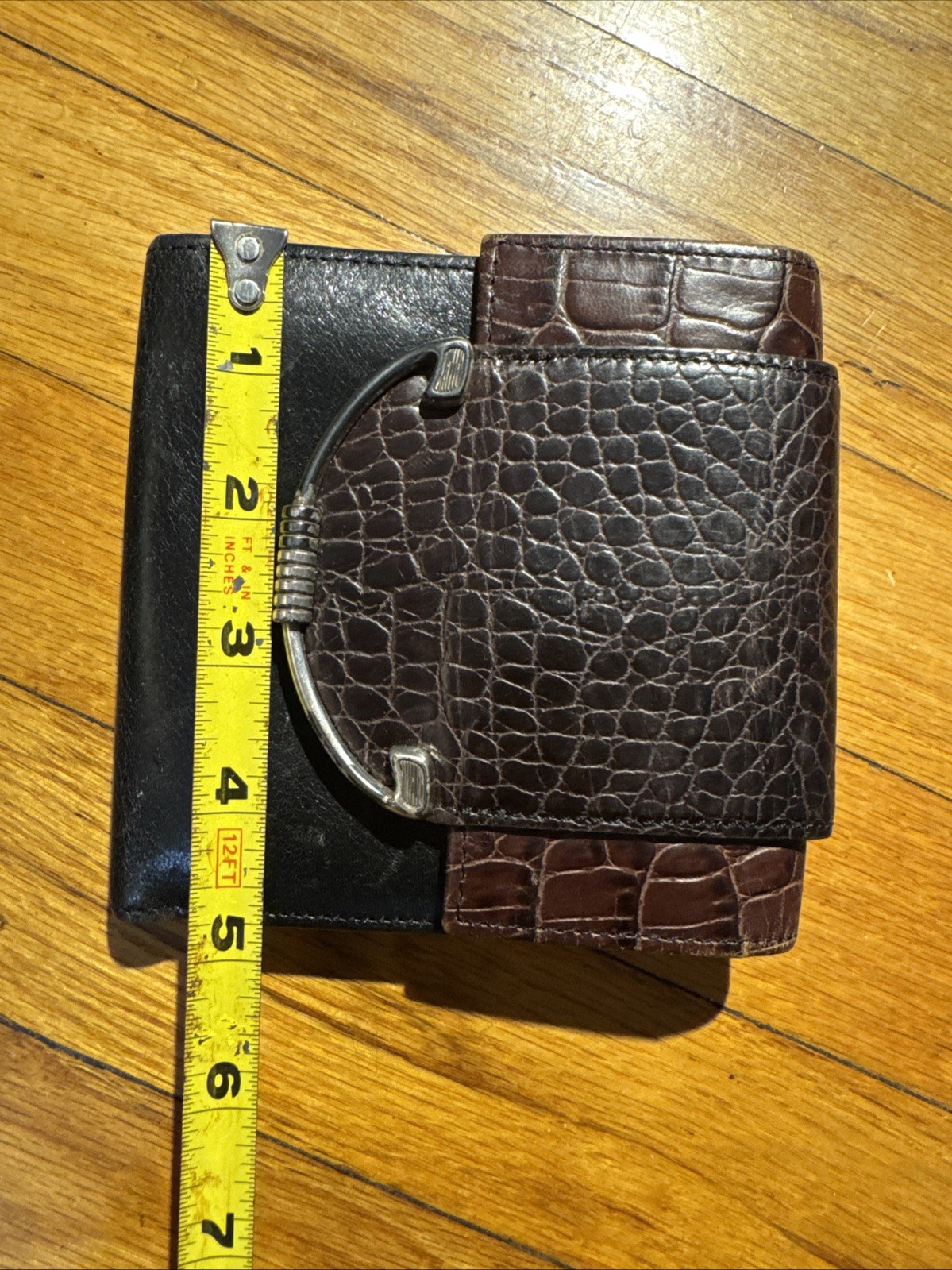 Vintage Brighton Brown CROCODILE EMBOSSED LEATHER… - image 10