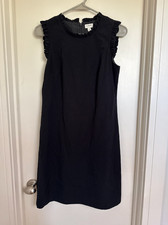 CUTE! J. Crew Size 4 Black Sheath Lined Dress with Ruffles