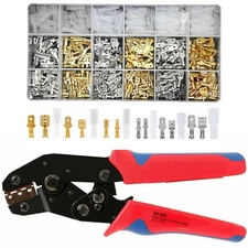 Insulated Cable Wire Connectors Terminals Ratchet Crimping Tool Crimper Pliers