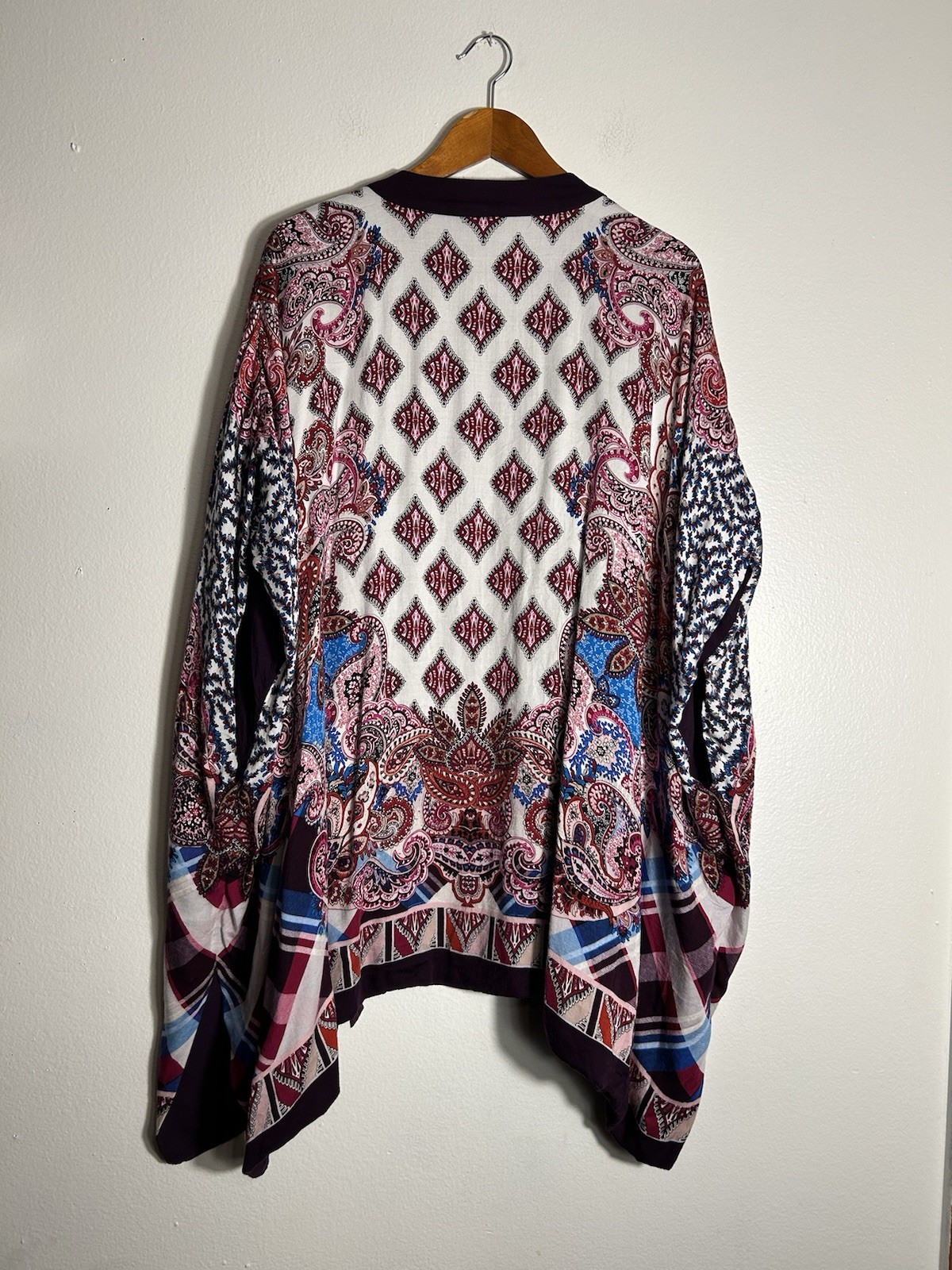 CHICO'S Multicolor Patchwork Print Open Front Car… - image 8