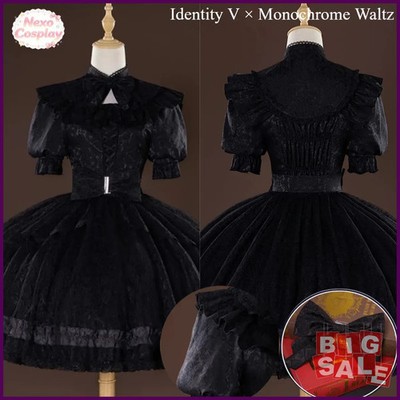 Identity V Monochrome Waltz The Gardener Cosplay Black lace Lolita Fashion